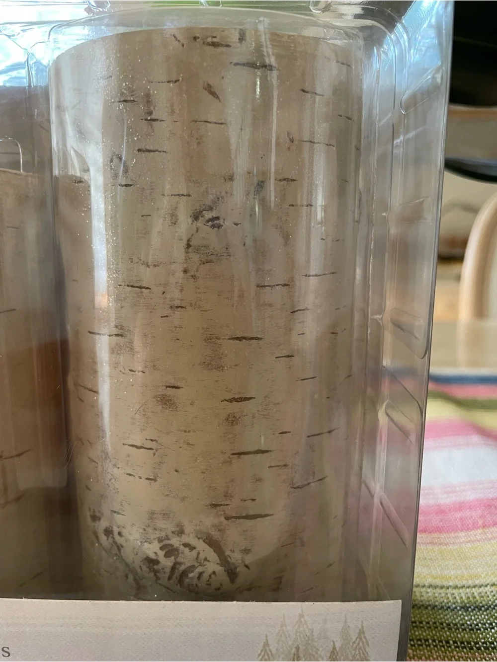 NEW IN BOX Set of 3 Birch-Style Flameless LED Pillar Candles with Timers